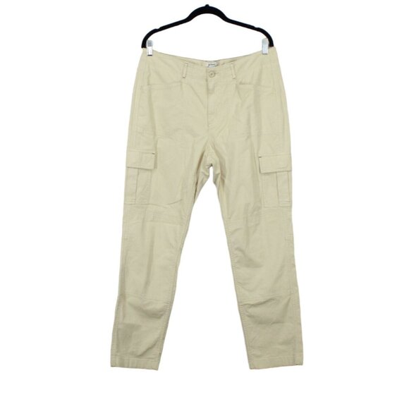 LL Bean Stretch Canvas Cargo Pants Mid Rise Straight Leg Boulder Size 12 - Picture 1 of 11